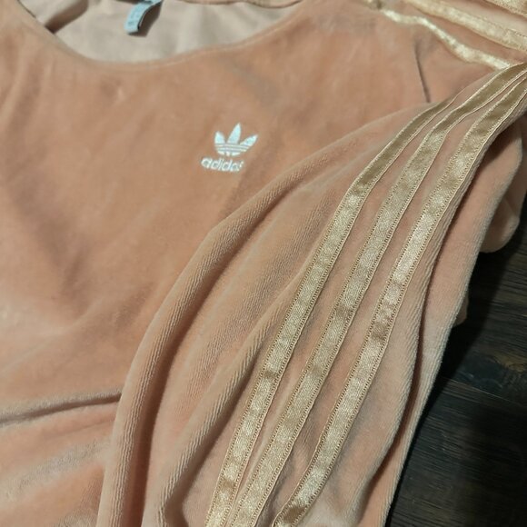 Adidas Originals Velour 3-Stripes Track Suit Matching Set: Top-M, Pants-XL - Picture 3 of 8